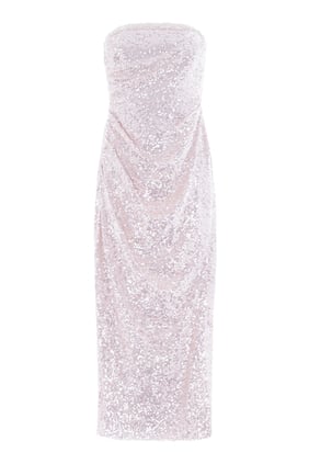 Strapless Gloss Sequined Tulle Gown